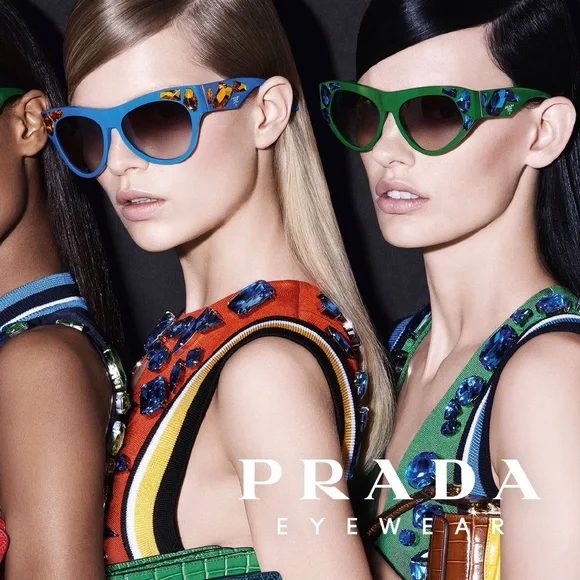 PRADA Voice Crystal Embellished Sunglasses in Green SPR 21Q 